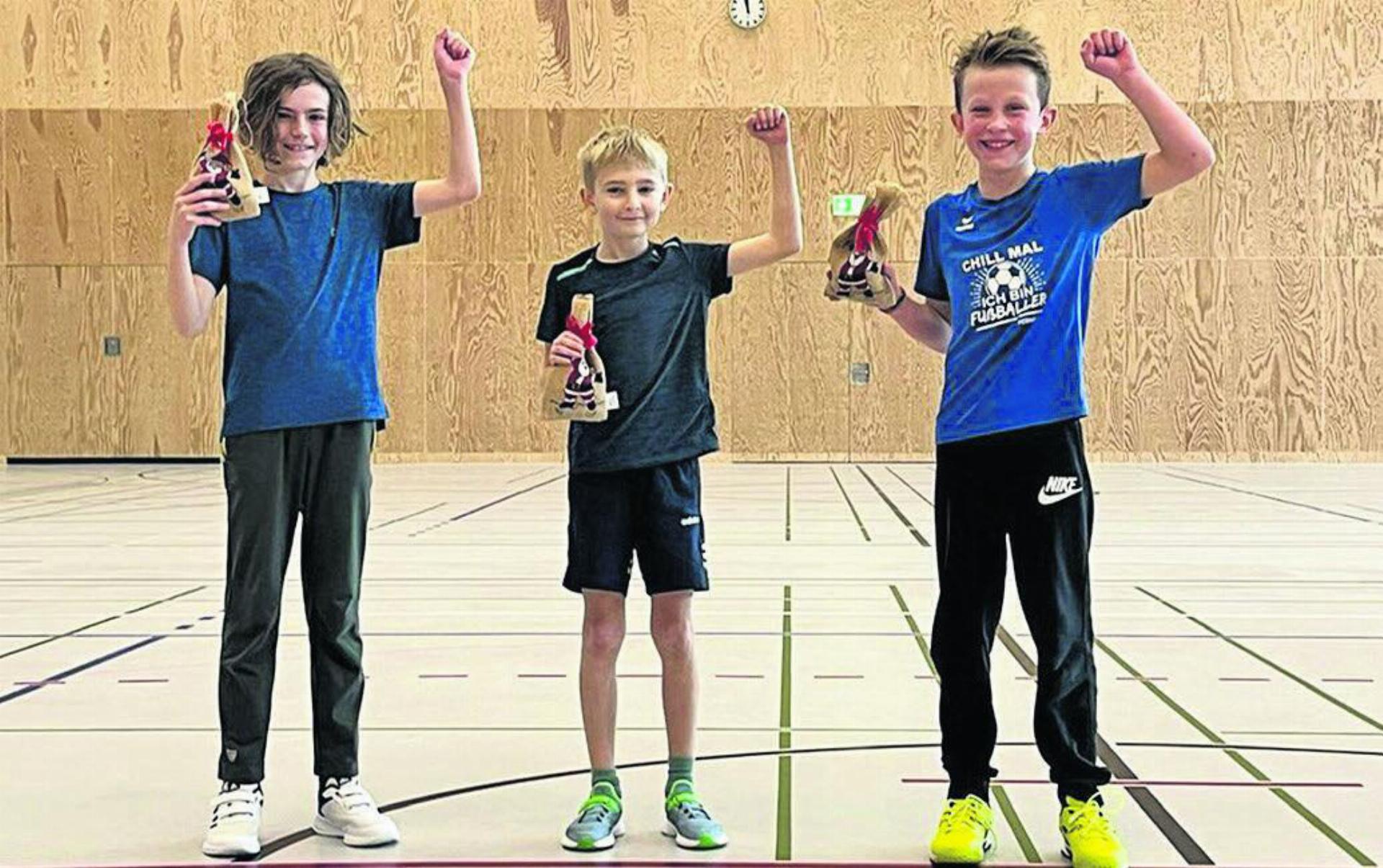 Die drei Gewinner: Sven, Fabian und Dario (von links). Foto: zVg