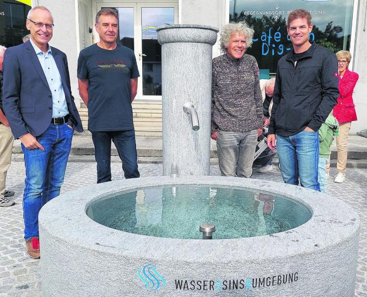 Die Brunnenbauer: Urs Rüttimann, Urs Amhof, Felix Bitterli und Marcel Lötscher (von links).
