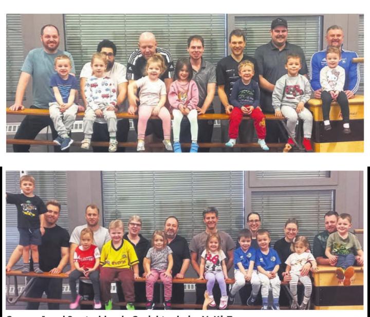 Gruppe 1 und 2: strahlende Gesichter beim VaKi-Turnen. Fotos: zVg