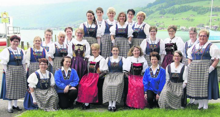 Einige Oberfreiämterinnen singen im aufgestellten Heimatchörli Luzern mit. Foto: zVg