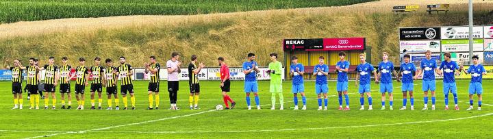 Das sehr junge Sinser Team beim Vorbereitungsspiel in Gunzwil. Fotos: zVg