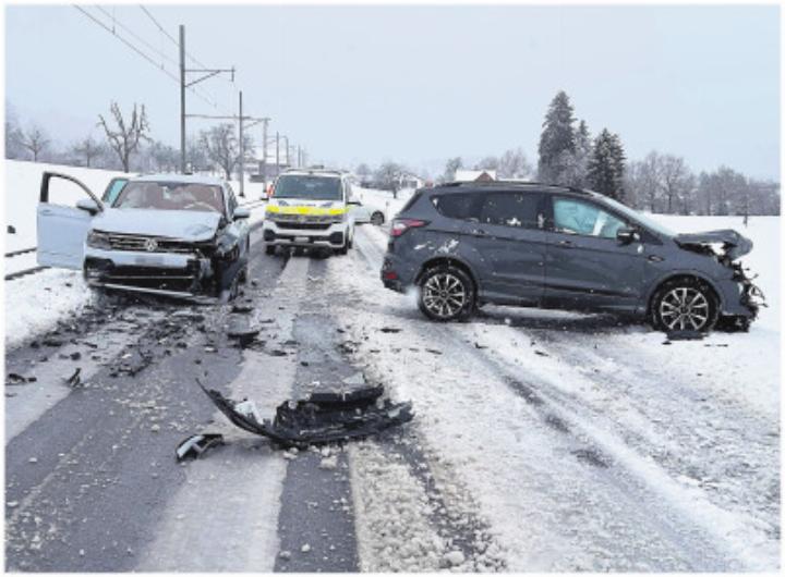 Kollision auf der Seetalstrasse. Foto: zVg