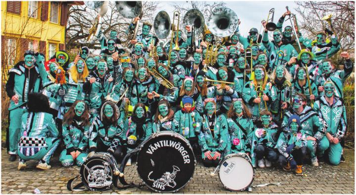 Die Guggenmusik Väntilwörger am Umzug Beinwil. Foto: zVg