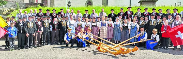 Sie waren am Spitalsingen mit dabei: Jodlerklub Heimelig Sins, Jodlerklub Alpengruess Benzenschwil, Jodlerklub Echo vom Lindenberg Boswil, Jodlerklub Dottikon, Jodlerklub Heimelig Villmergen und Jodlerklub Echo vom Hasenberg Widen, Alphorngruppe Reussblick und Fahnenschwingerinnen und Schwinger. Foto: zVg