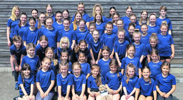 Die Gymnastikgruppen Sins-Oberrüti beim Trainings-Weekend zur Vorbereitung auf die Wettkampfsaison. Foto: zVg