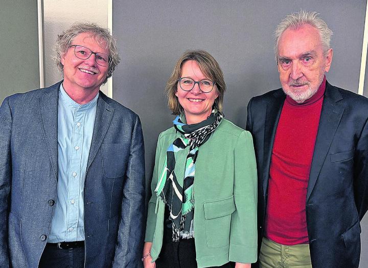 Die Referenten: Roland Guntern, Pro Senectute Aargau, Jeanette Bucher, Spital Muri, und Ludwig Hasler, Philosoph und Publizist (von links). Foto: rah