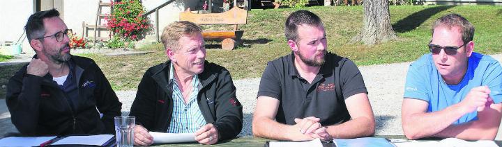 Informierten über die Biogasanlage in Sins: Ralph Bucher, Othmar Vollenweider, Marc Ruckli und Daniel Lampart (von links). Bild: rah