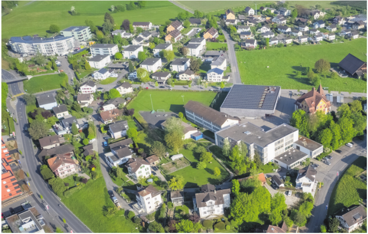 Zentrum Aettenbühl und Schulanlage Ammannsmatt, Sins. Foto: zVg