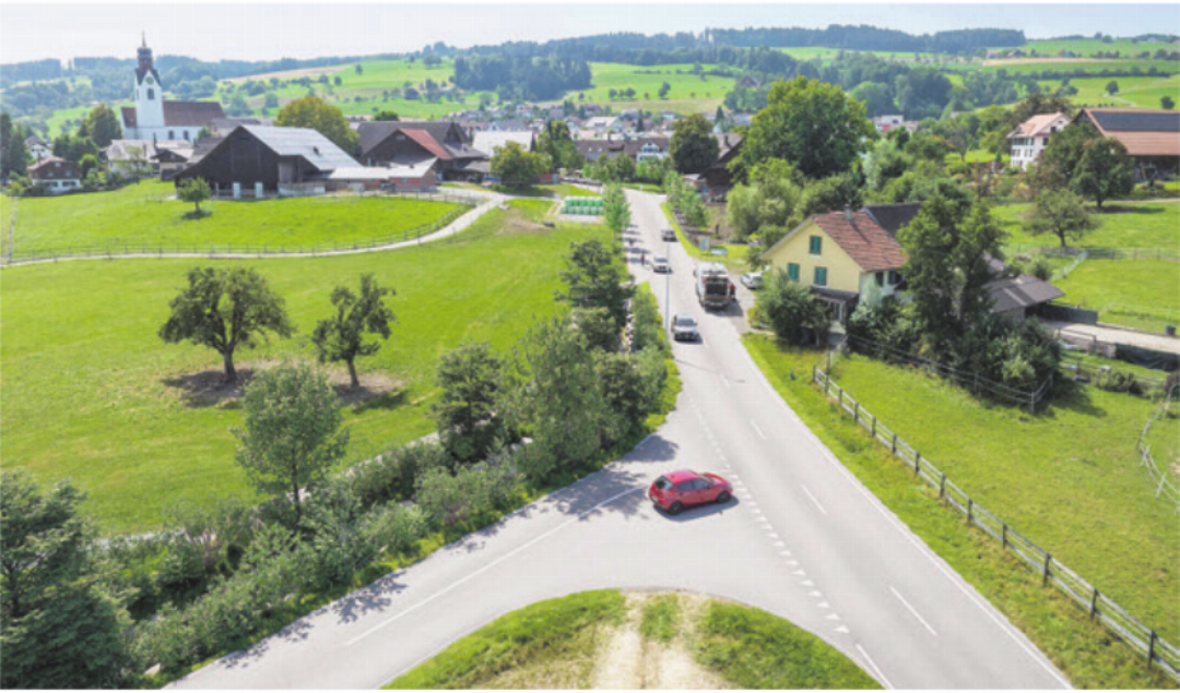 Luftbild der zukünftigen Situation des Bachverlaufs. Visualisierung: Kanton Aargau Luftbild der zukünftigen Situation des Bachverlaufs. Visualisierung: Kanton Aargau