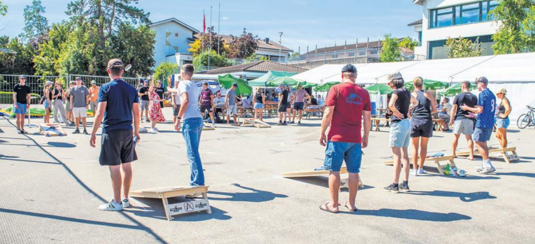 Das Cornhole-Turnier wurde dieses Jahr erstmalig durchgeführt. Fotos: Daniel Gugelmann, Oberrüti Das Cornhole-Turnier wurde dieses Jahr erstmalig durchgeführt. Fotos: Daniel Gugelmann, Oberrüti