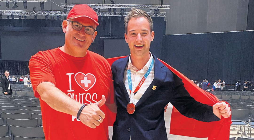 Lukas Bättig und der Europameister Simon Koch. Fotos: zVg Lukas Bättig und der Europameister Simon Koch. Fotos: zVg