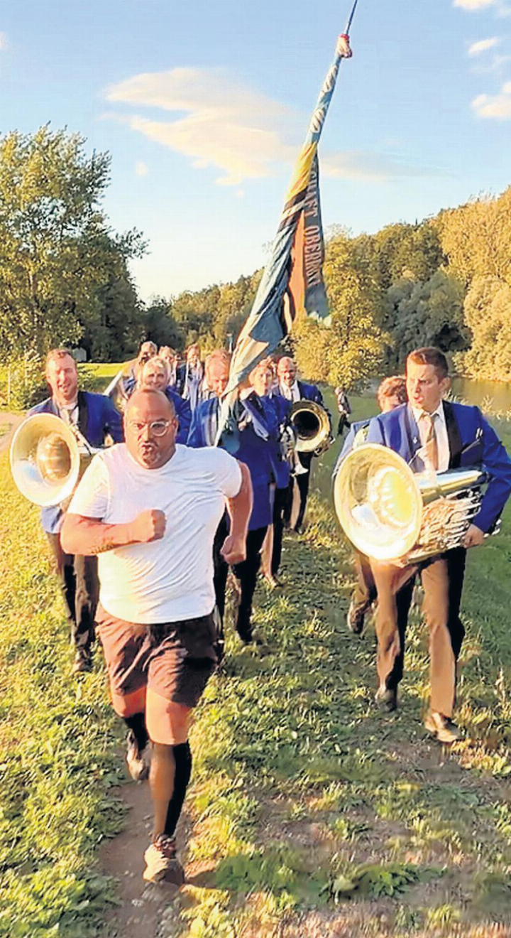 Musik trifft Sport: Die MG Oberrüti gibt Vollgas. Foto: zVg